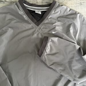 Vintage Y2K Nike Pullover Windbreaker Jacket Golf Gray XL Silver Tag Mesh Lined